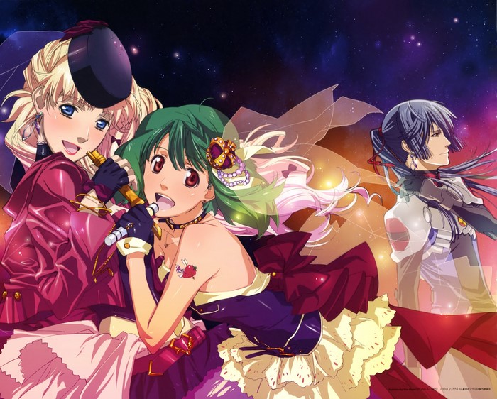 Ranka Lee, Sheryl Nome, and Alto Saotome from Macross Frontier