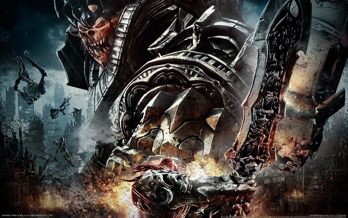 War from Darksiders in a destroyed city
