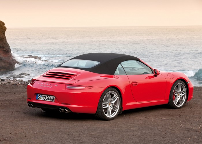 Red Porsche 911 Carrera S Convertible by the Ocean