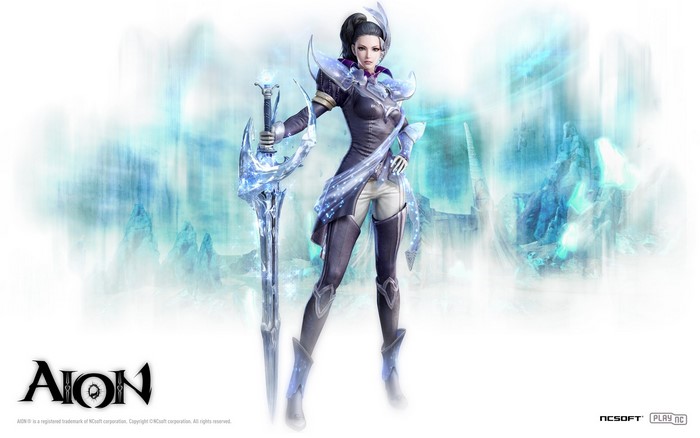 Aion: Tower of Eternity Female Warrior with Ice Sword