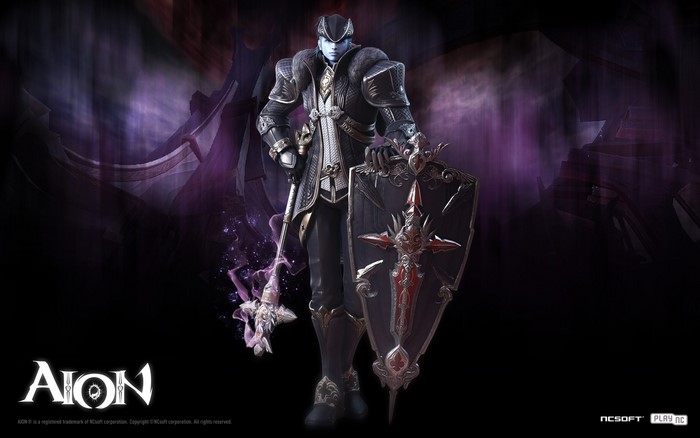 Aion: Tower of Eternity character with shield and staff
