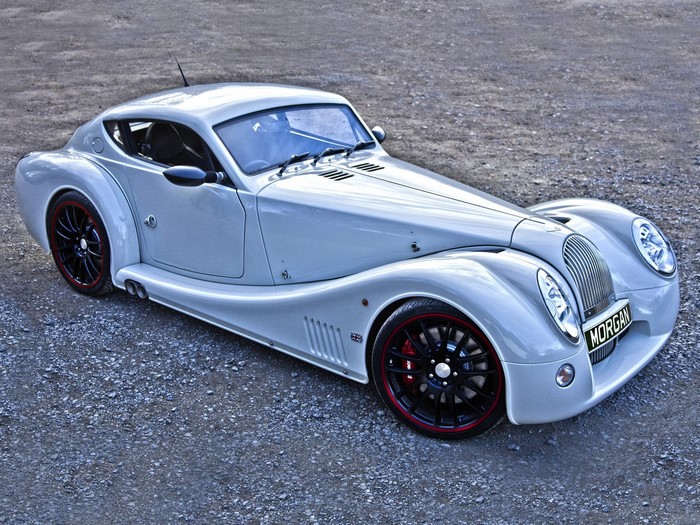 White Morgan Aero Coupe with red trim