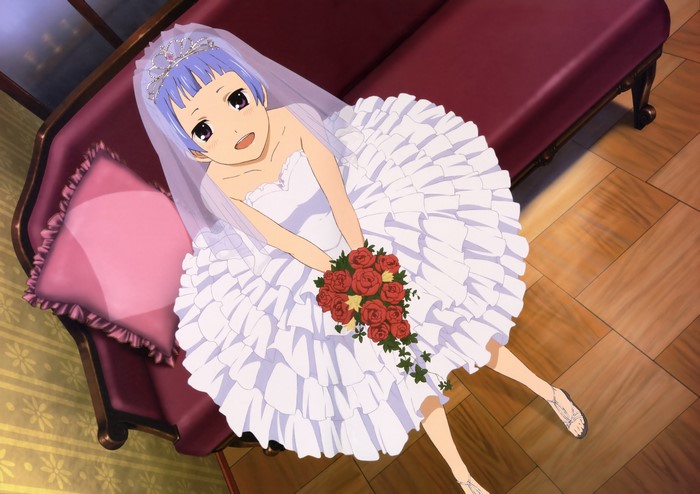 Nagi from Kannagi: Crazy Shrine Maidens in a wedding dress