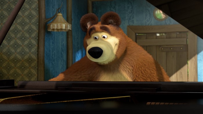 Bear from Masha and the Bear Playing Piano
