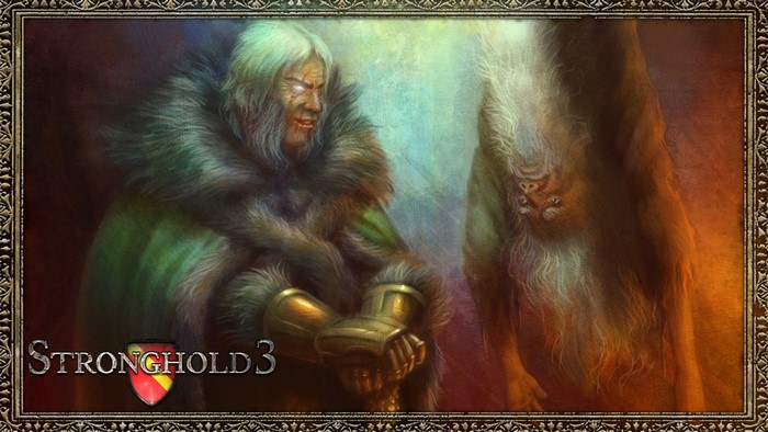 Stronghold 3 game art with two figures