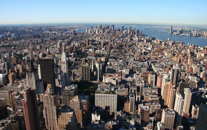 Aerial view of New York City skyline