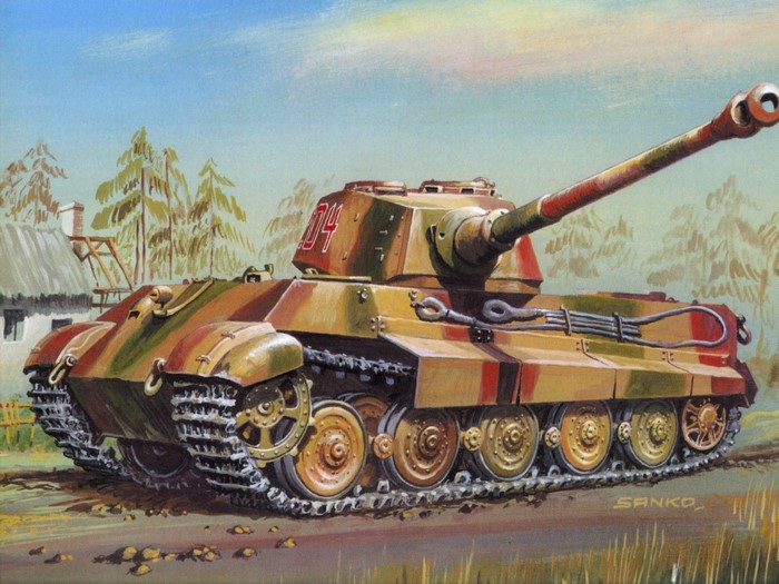 Painting of a German Tiger II tank