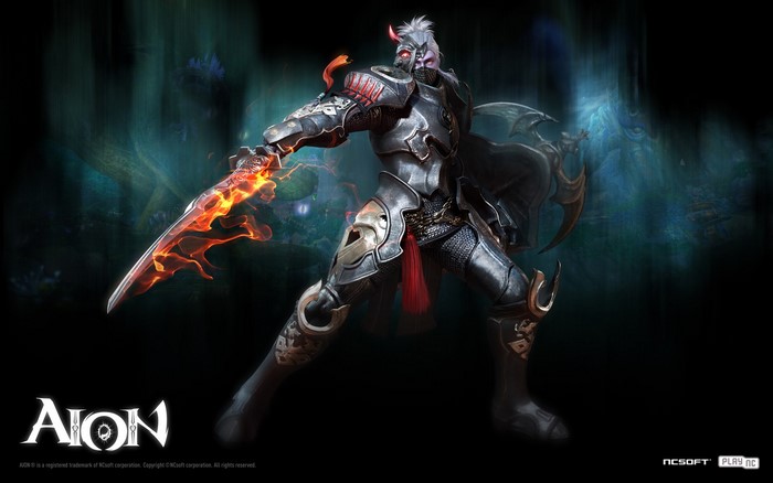 Aion: Tower of Eternity character with flaming sword