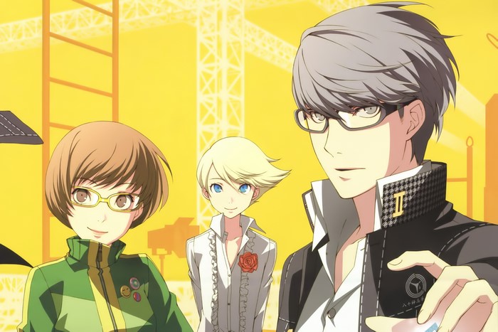 Persona 4 characters on yellow background