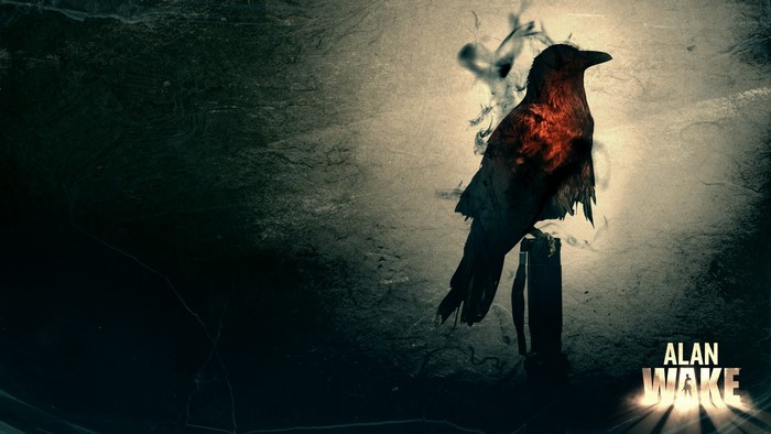 Alan Wake game logo with a crow