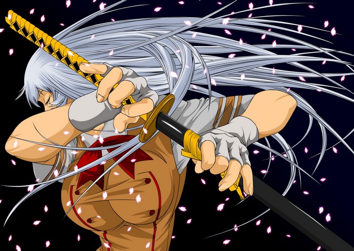 Sonken from Ikkitousen with a katana