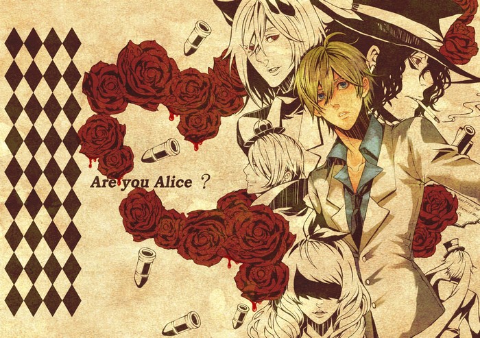 Are you Alice? Anime characters with roses and bullets