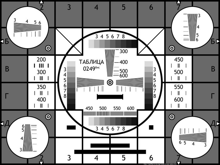 Test Chart with Grayscale and Lines