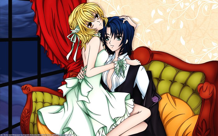 Anime couple on a couch