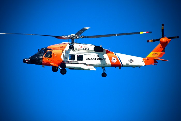 U.S. Coast Guard Helicopter in Flight