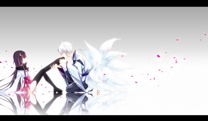 Inu x Boku SS: Young man with fox tails and girl