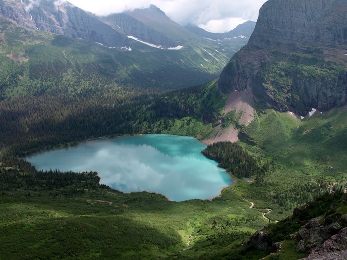 Grinnell Lake in Glacier National Park, Montana