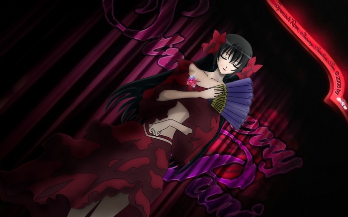 Aoi Strawberry Panic character with a fan