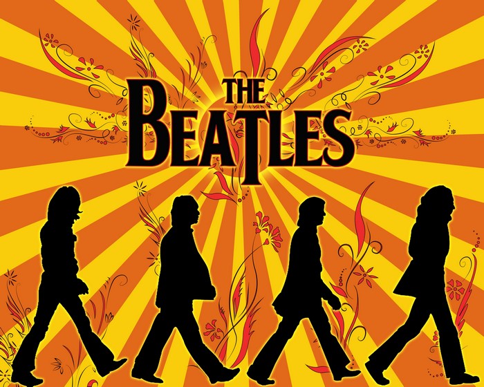 The Beatles Silhouettes with Retro Sunburst 4K