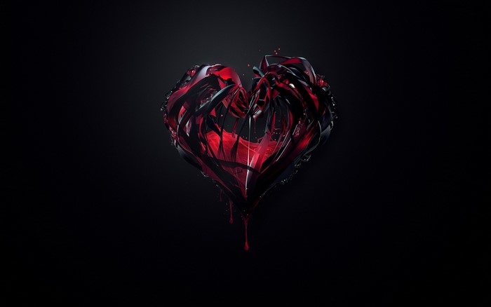 Abstract Red and Black Heart
