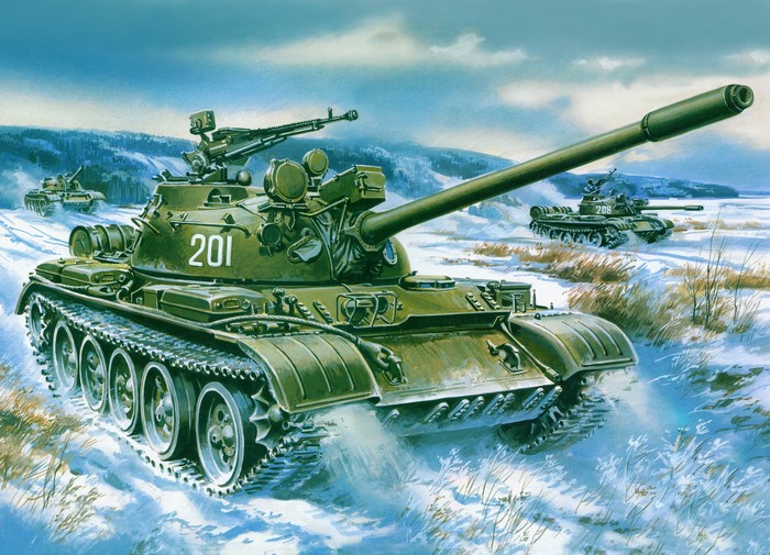 Painting Art of T-55A Tanks in Snow