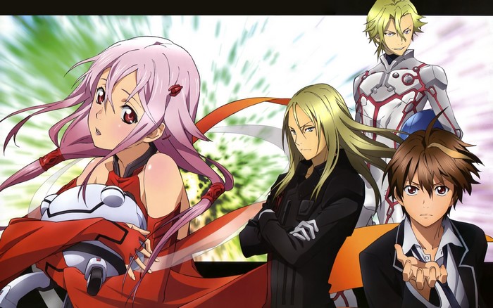 Guilty Crown characters with Inori Yuzuriha