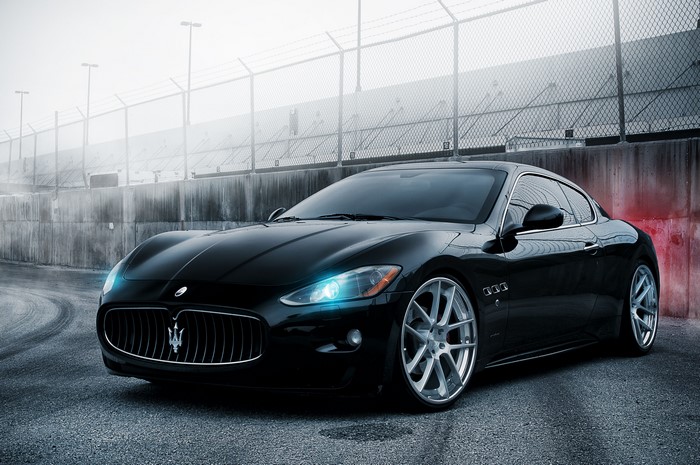 Black Maserati GranTurismo on a Racetrack