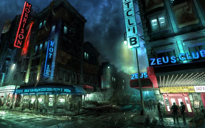 Prototype Morrison Hotel and Zeus Club at Night