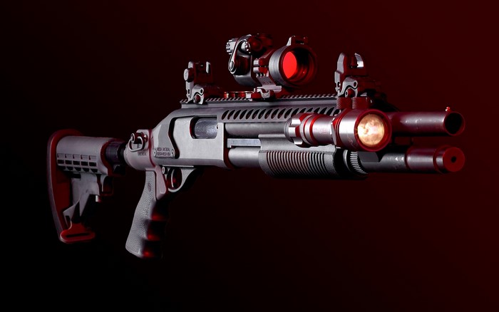 Tactical Shotgun with Optics and Light