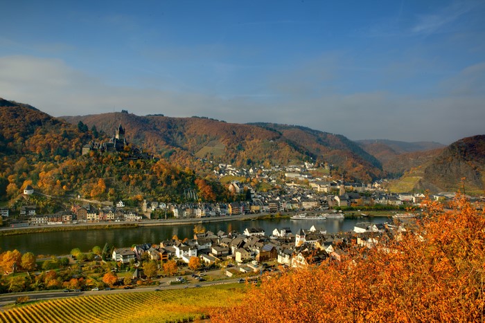 Cochem, Germany with Reichsburg Castle in Autumn