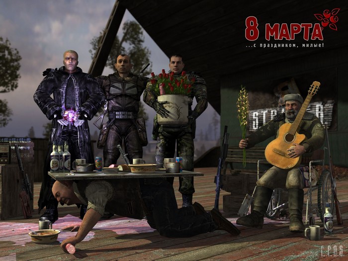 STALKER characters celebrating March 8th