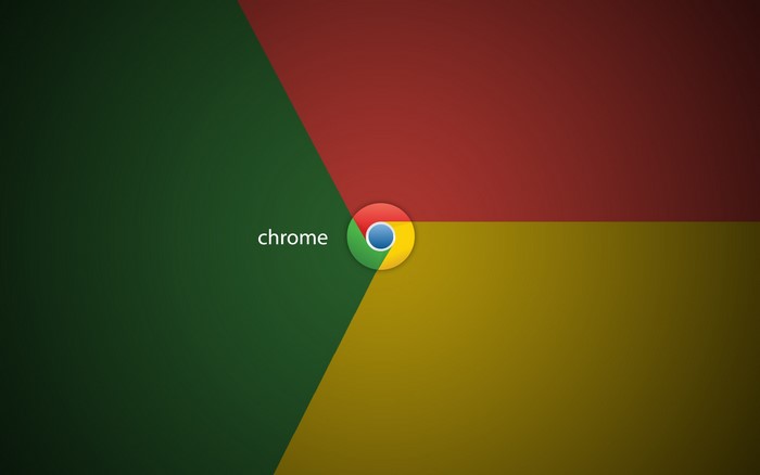 Google Chrome logo and text on a colorful background