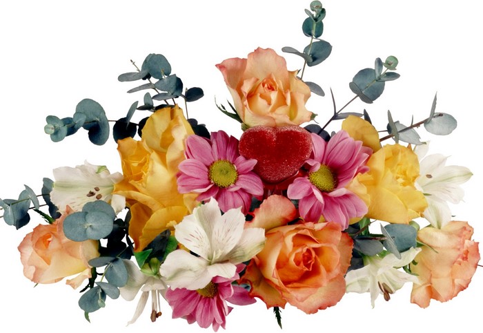 Bouquet of Roses, Daisies, and Eucalyptus