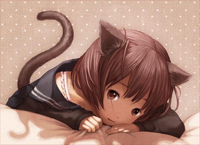 Neko Girl Lying Down