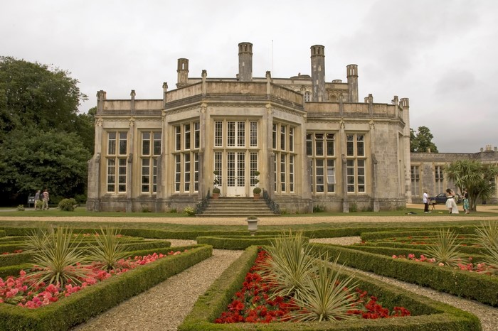 Highcliffe Castle with formal gardens
