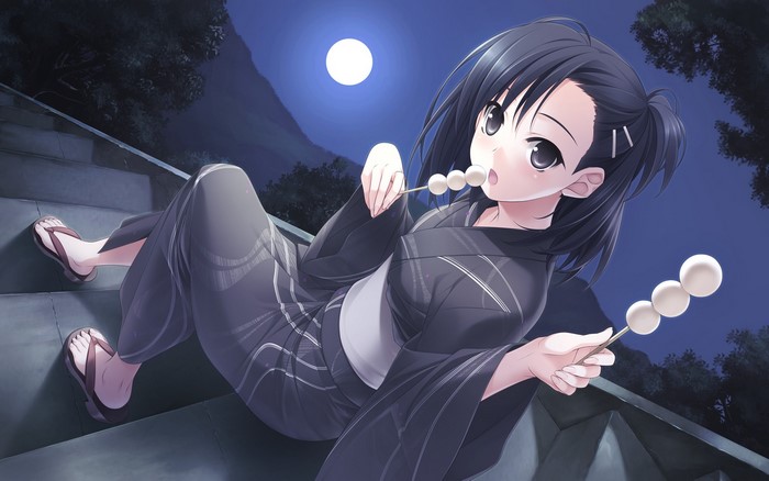 Sora Kasugano from Yosuga no Sora eating dango