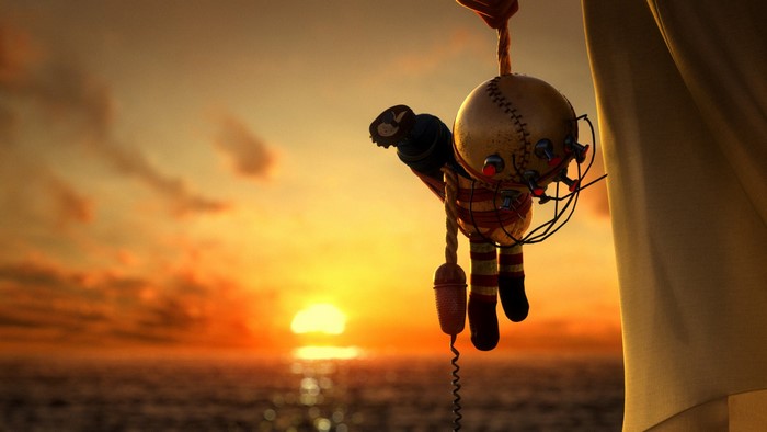 Subject Delta from BioShock hanging at sunset