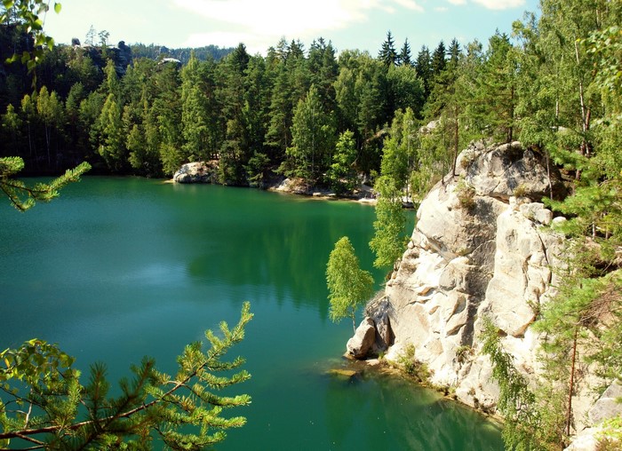 Lake and forest in Adršpach-Teplice Rocks, Czech Republic