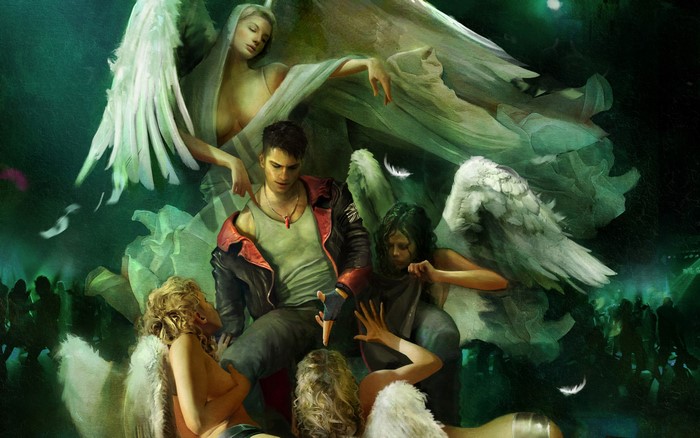 Dante from Devil May Cry with angels