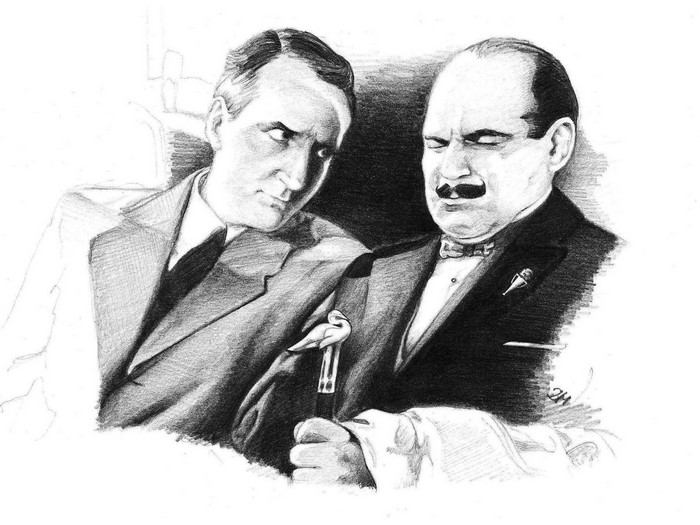 Hercule Poirot and another man