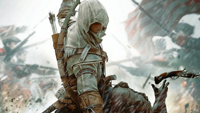 Connor Kenway from Assassin's Creed 3 with bow and arrows