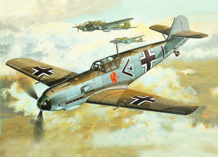 Bf 109E3 Airplane Painting Art