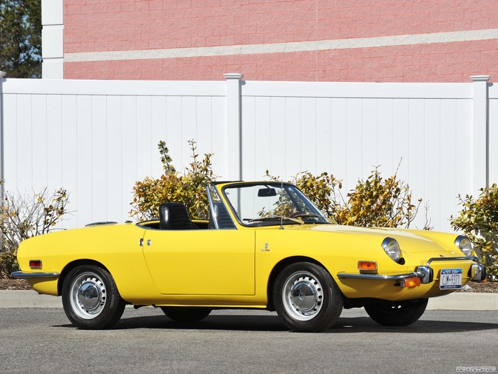 Yellow 1968 Fiat 850 Sport Spider convertible
