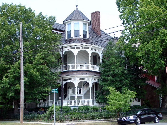 Victorian House with Turret and Balconies in Washington