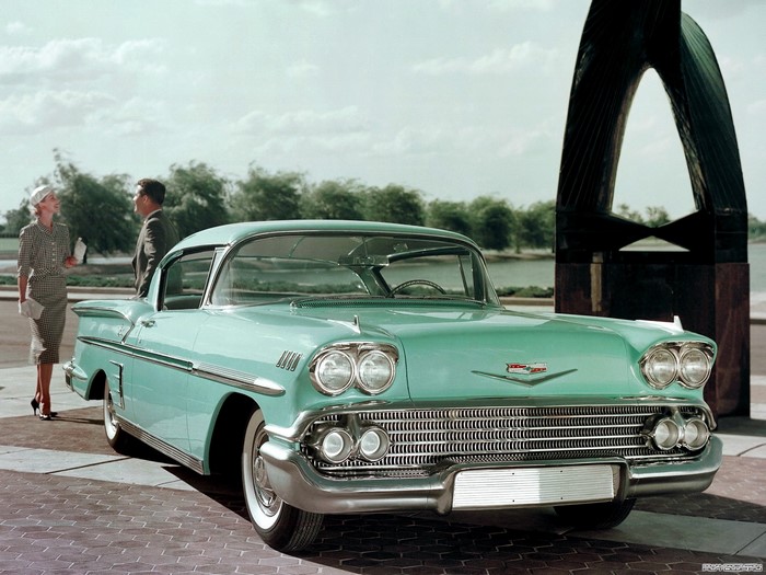 1958 Chevrolet Bel Air Impala with couple