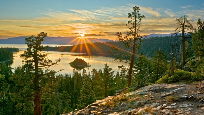 Sunset over Emerald Bay, Lake Tahoe