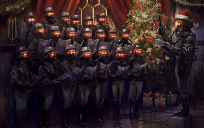 Helghast choir singing Christmas carols