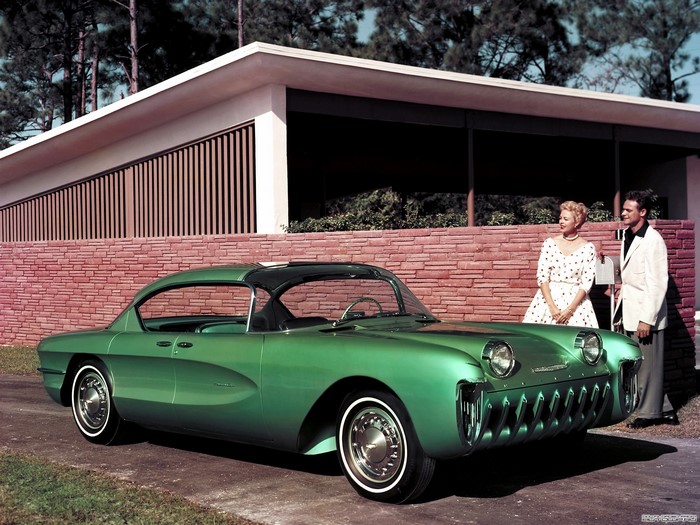 1955 Chevrolet Biscayne Concept Car with Couple