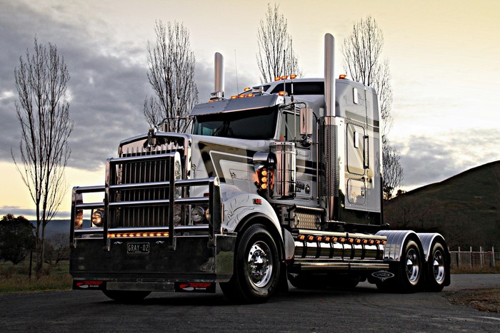 Kenworth Chrome Semi Truck on Road