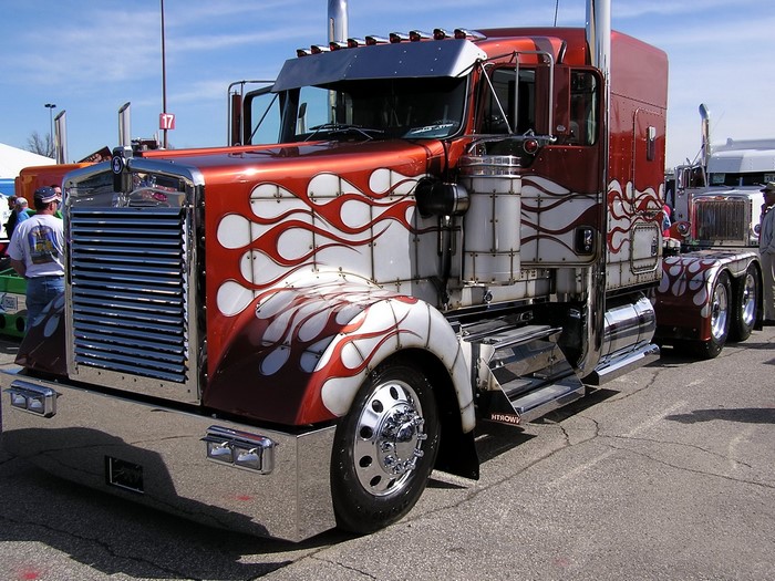 Custom Kenworth Semi-Truck with Flames